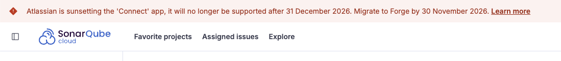Banner prompting migration to the Forge app