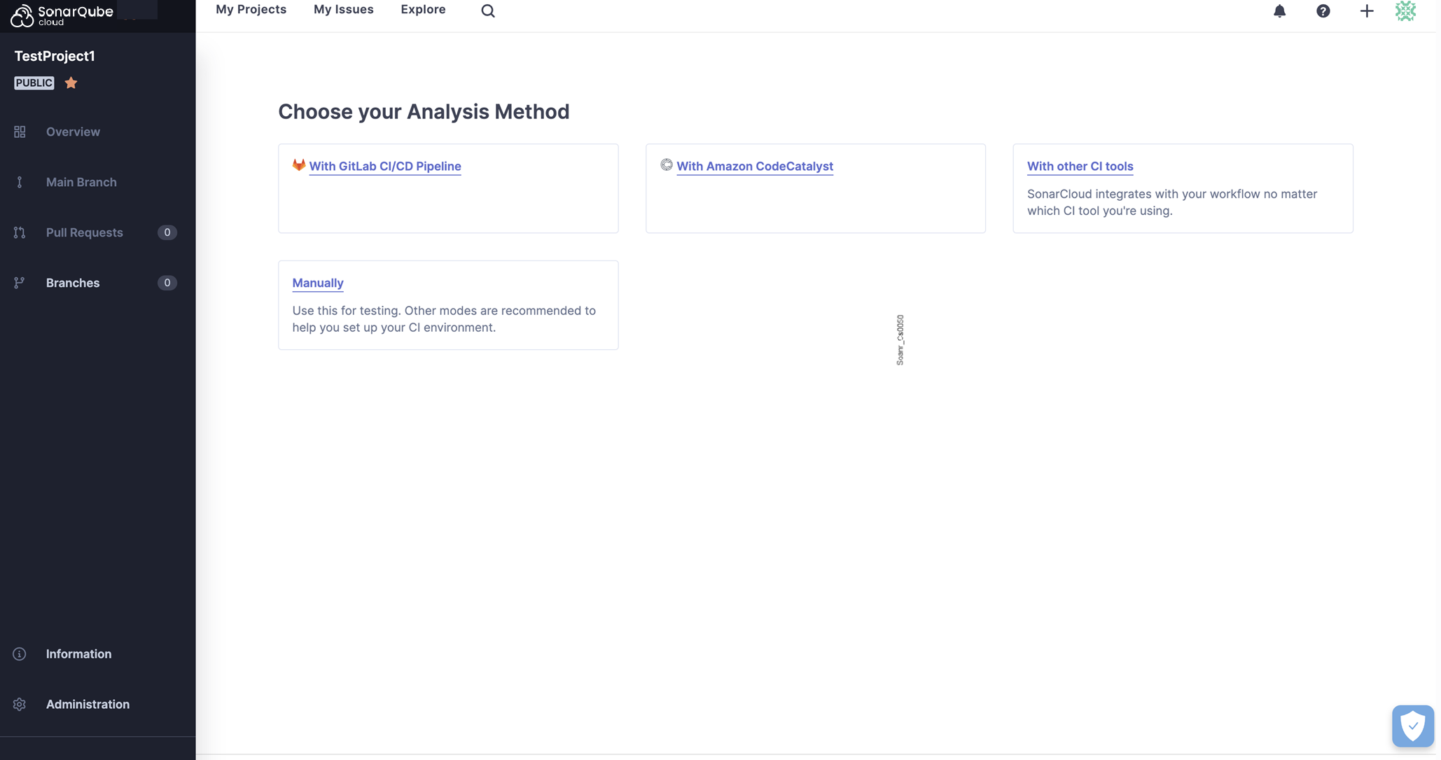 Choose Gitlab as your analysis method. 