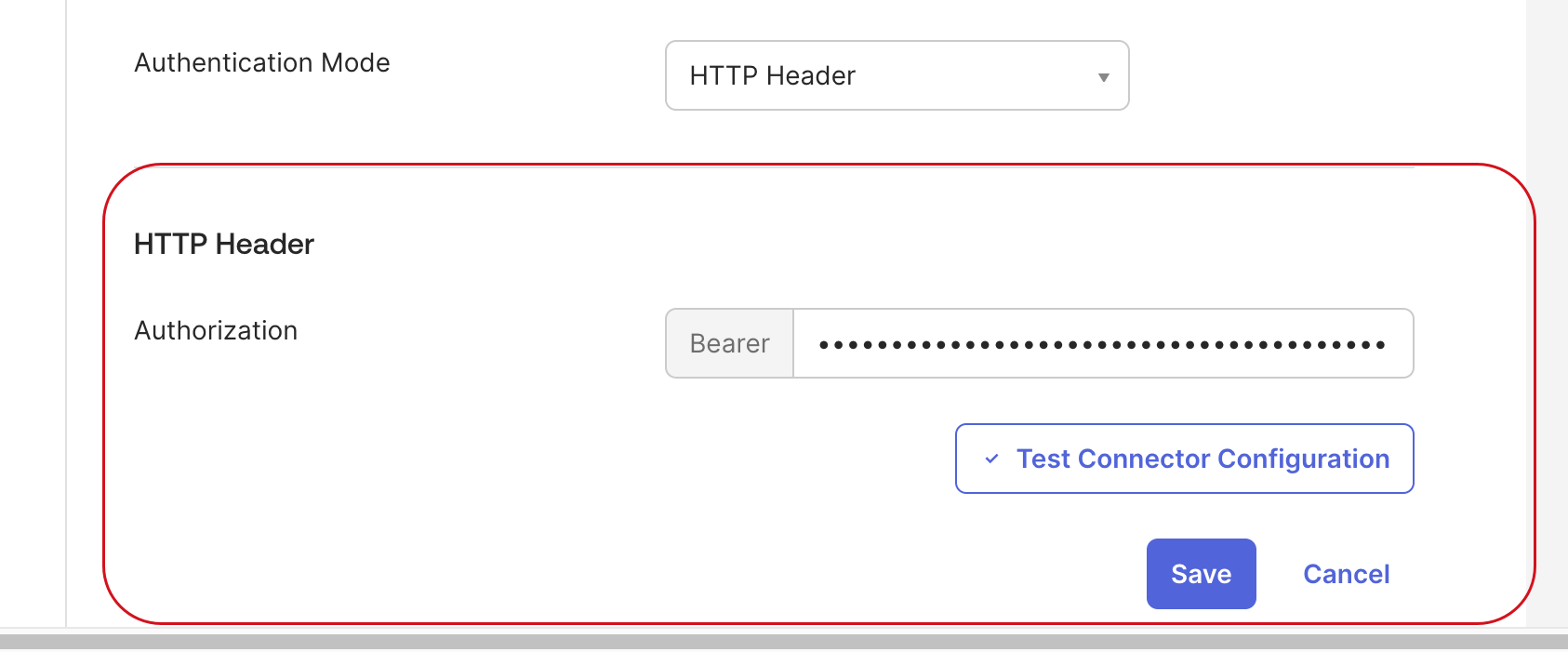In the HTTP Header section, paste the token into Bearer.