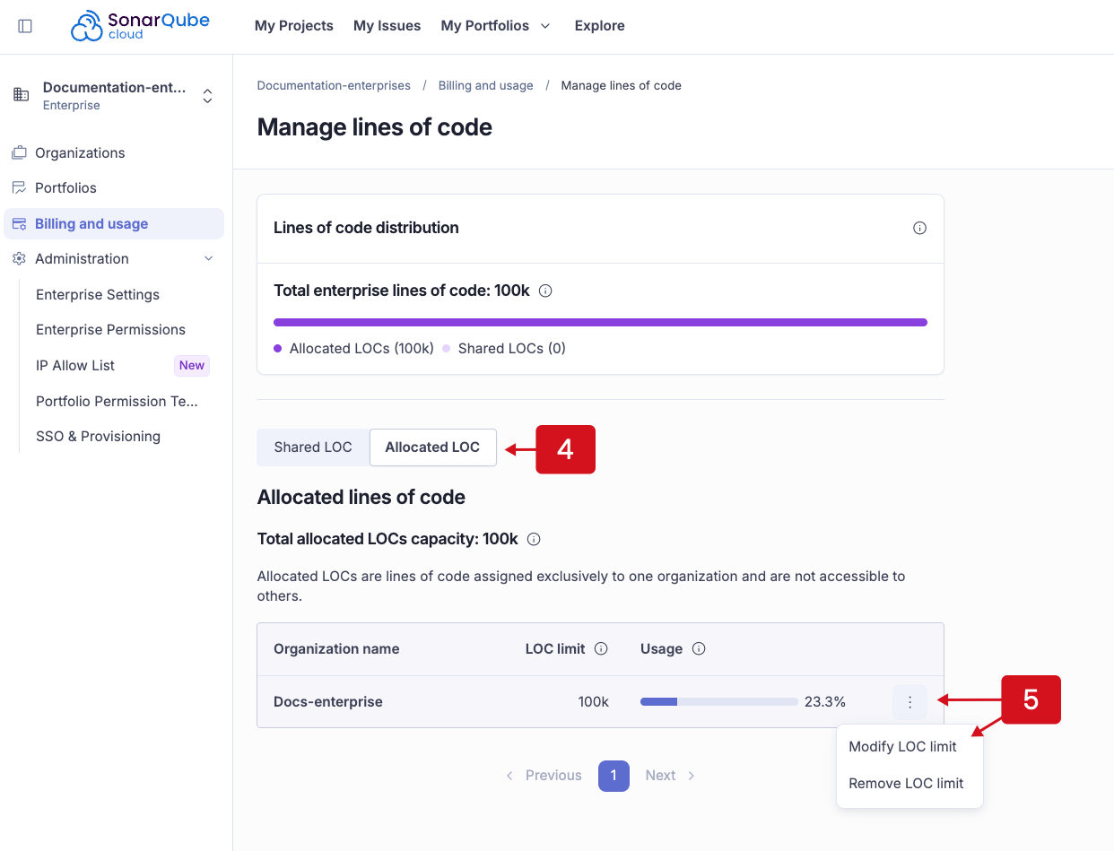 Modifying the lines of code limit