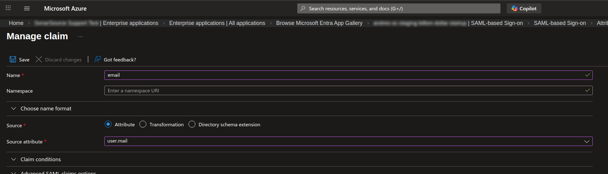 In Name, paste the name copied from the Mapping value in SonarQube Cloud's setup assistant.