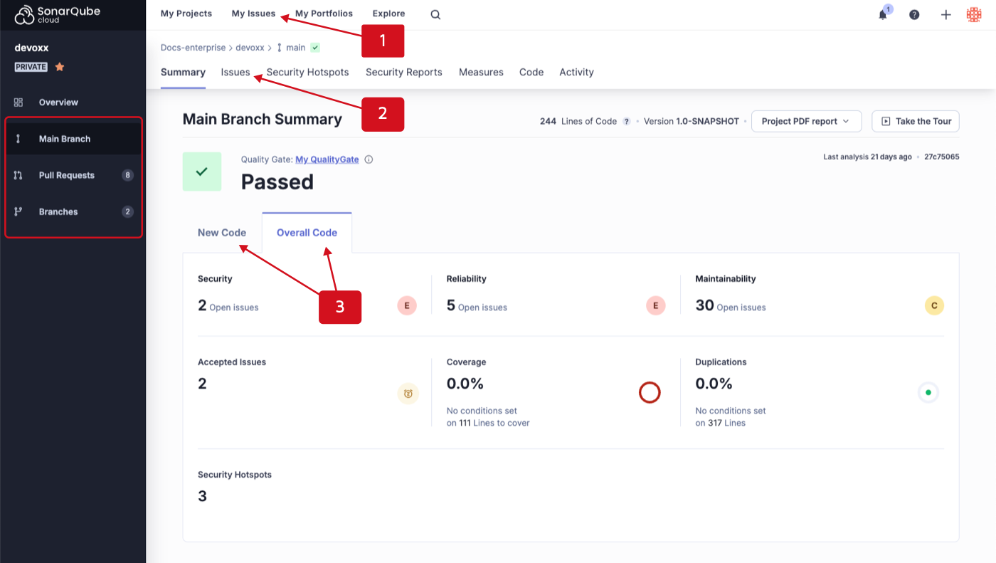 Issues are retrieved in from your branch's Issues page or my navigating to My Issues, found in the top most menu bar.
