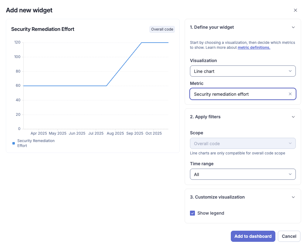 Configuring a new widget