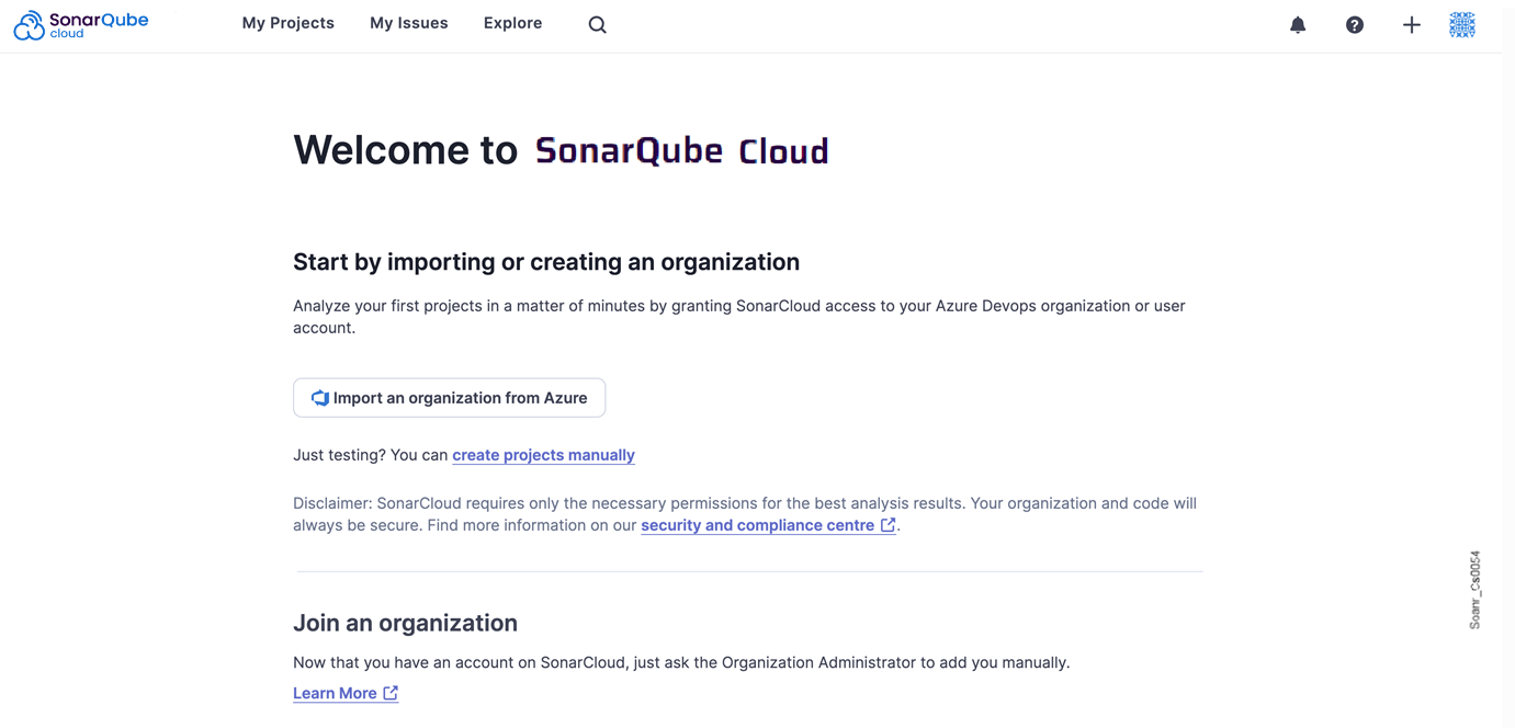 Azure welcome to SonarQube Cloud for the first time.