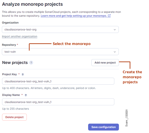 SonarQube Cloud supports repositories that use the monorepo strategy.