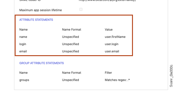 The name and group attribute statements your define in Step 3 are visible here.