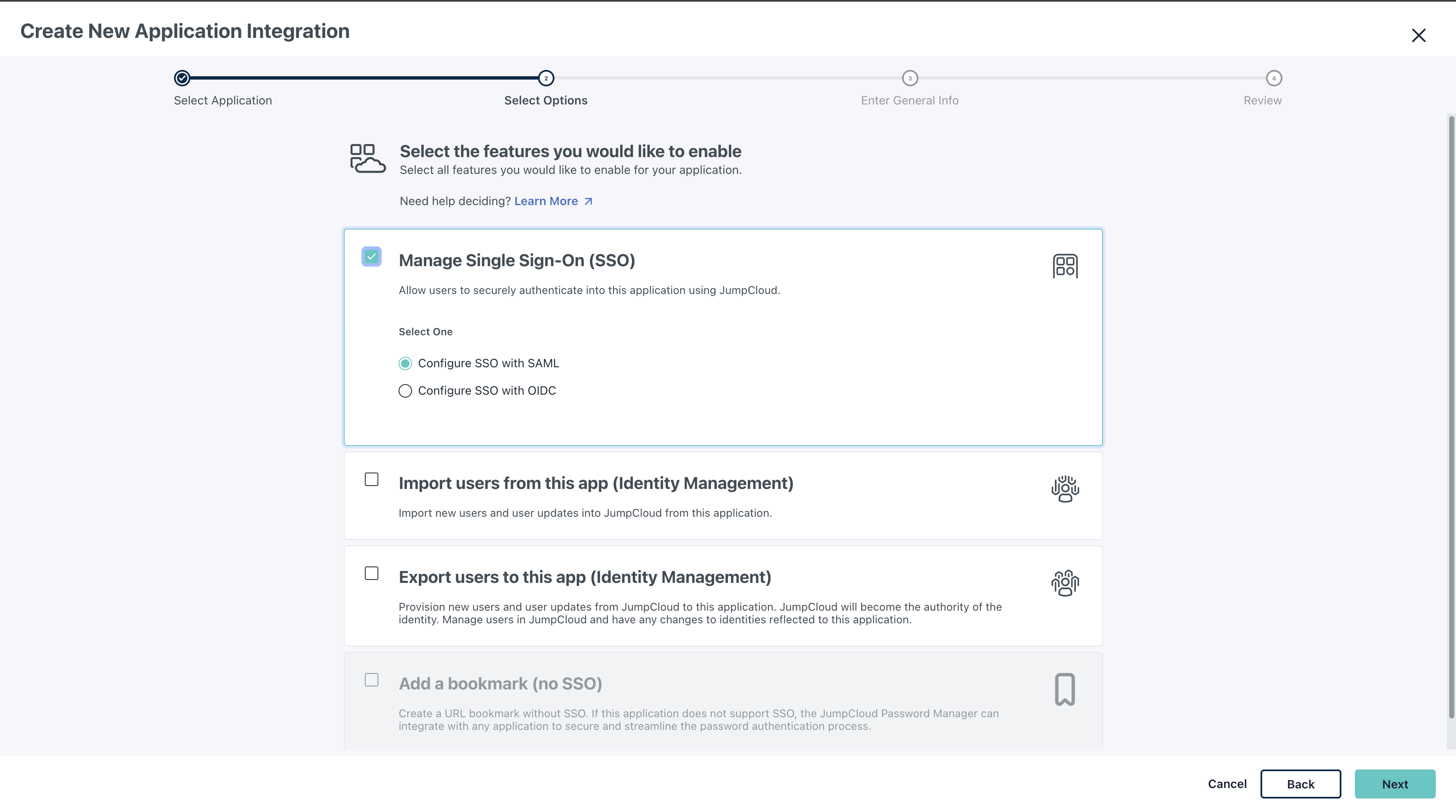 Select Manage Single Sign-On (SSO) and Configure SSO with SAML.