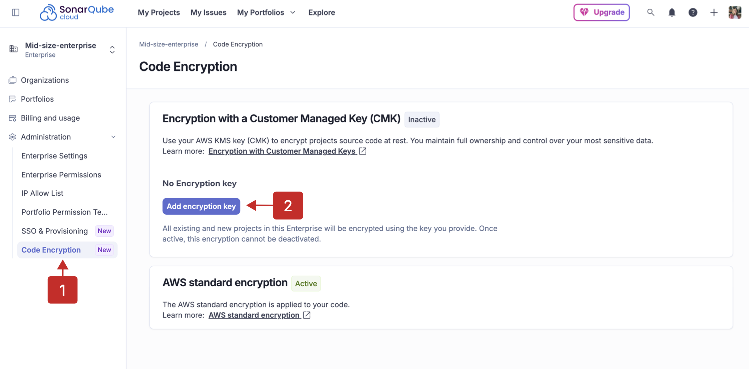 Add encryption key